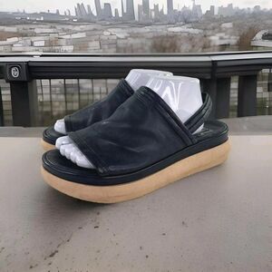 Miz Mooz Peep Leather Backstrap Sandals US 10.5 Women's Flatform Shoes